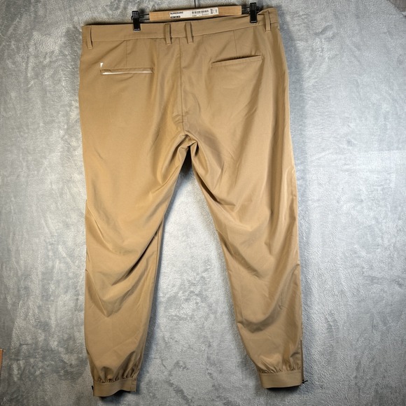 Primo Pants Mens 40x30 Beige Ankle Zip Golf Performance Stretch Logo - Picture 12 of 14